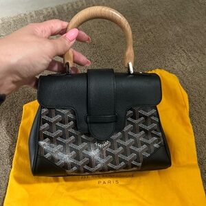 Goyard Black Goyardine Mini Saigon